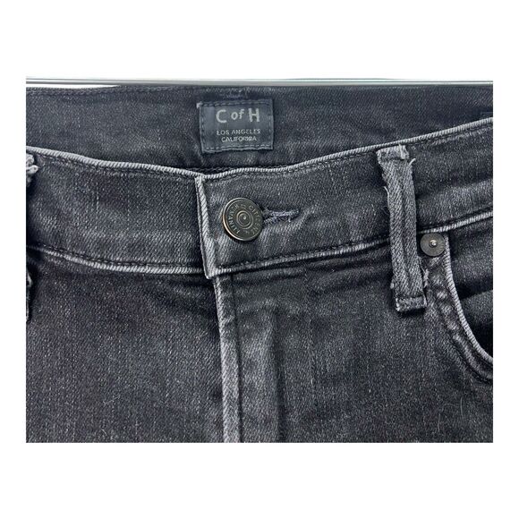 Citizens of Humanity COH Rocket High Rise Skinny Crop Jeans Black SZ 26 Raw Hem - Picture 4 of 10